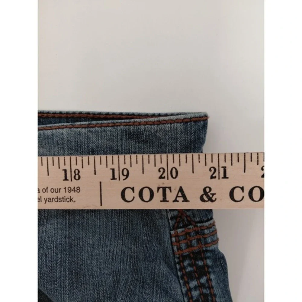Rank 45 Men Jeans 40W X 32L Blue Denim Back‎ Pockets Embroidery